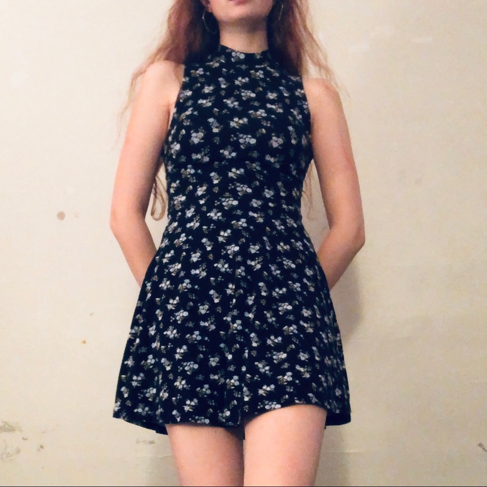 Floral High Neck Dress